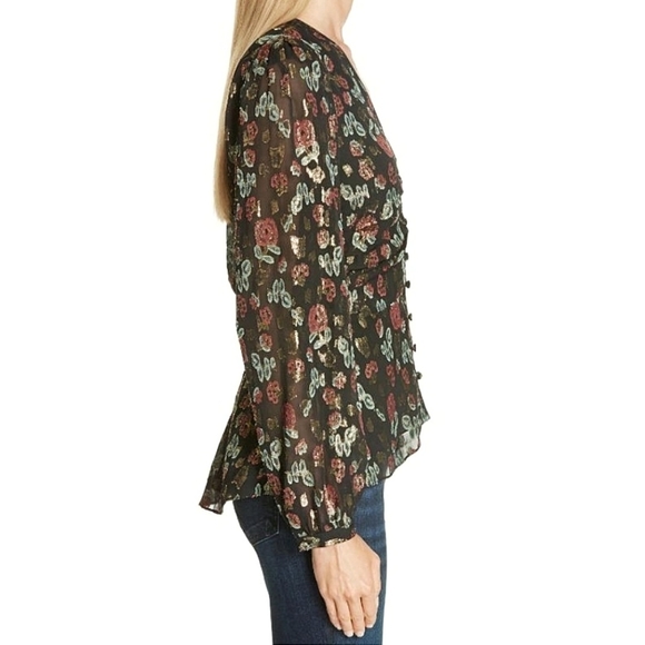 NWOT Veronica Beard Joyce Metallic Floral Silk Jacquard Blouson Sleeve B… - Picture 6 of 14